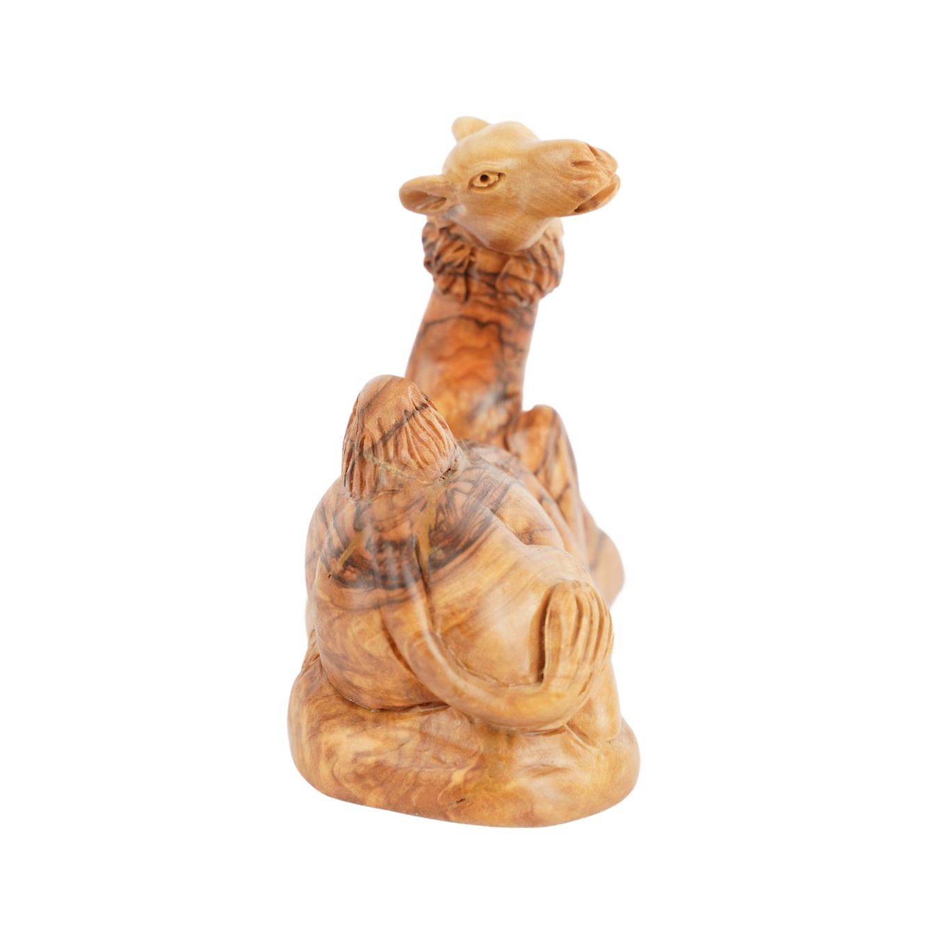 Handgeschnitztes Dromedar aus Olivenholz – Kunstvolle Krippenfigur aus Bethlehem (11,5 cm)-1