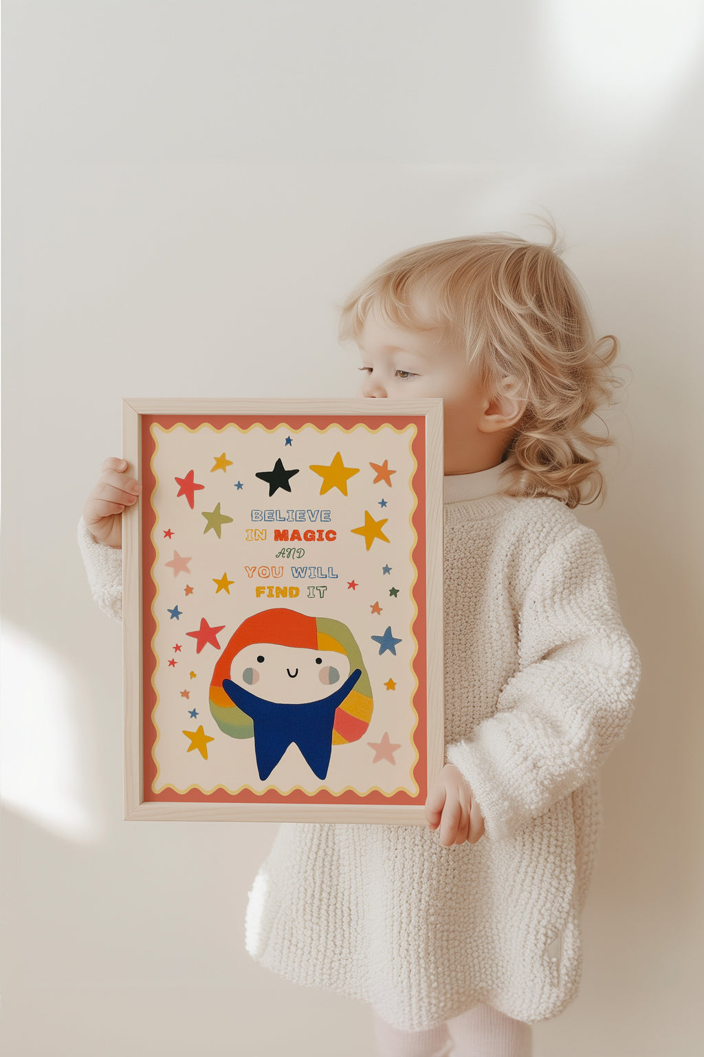 Poster Magie Kinderzimmer · Bunte Sterne & Spruch · Believe in Magic · Liebevoll & Farbenfroh · Geschenk für kleine Träumer · Ohne Rahmen-3