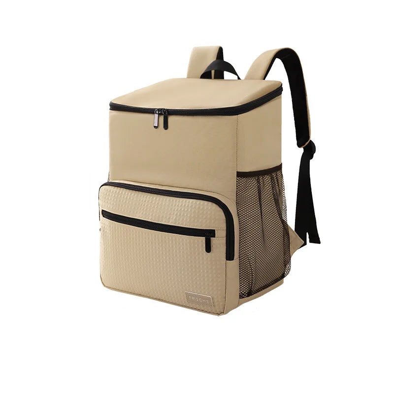 Cooler Backpack Outdoor with PEVA Lining Khaki-0